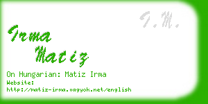 irma matiz business card